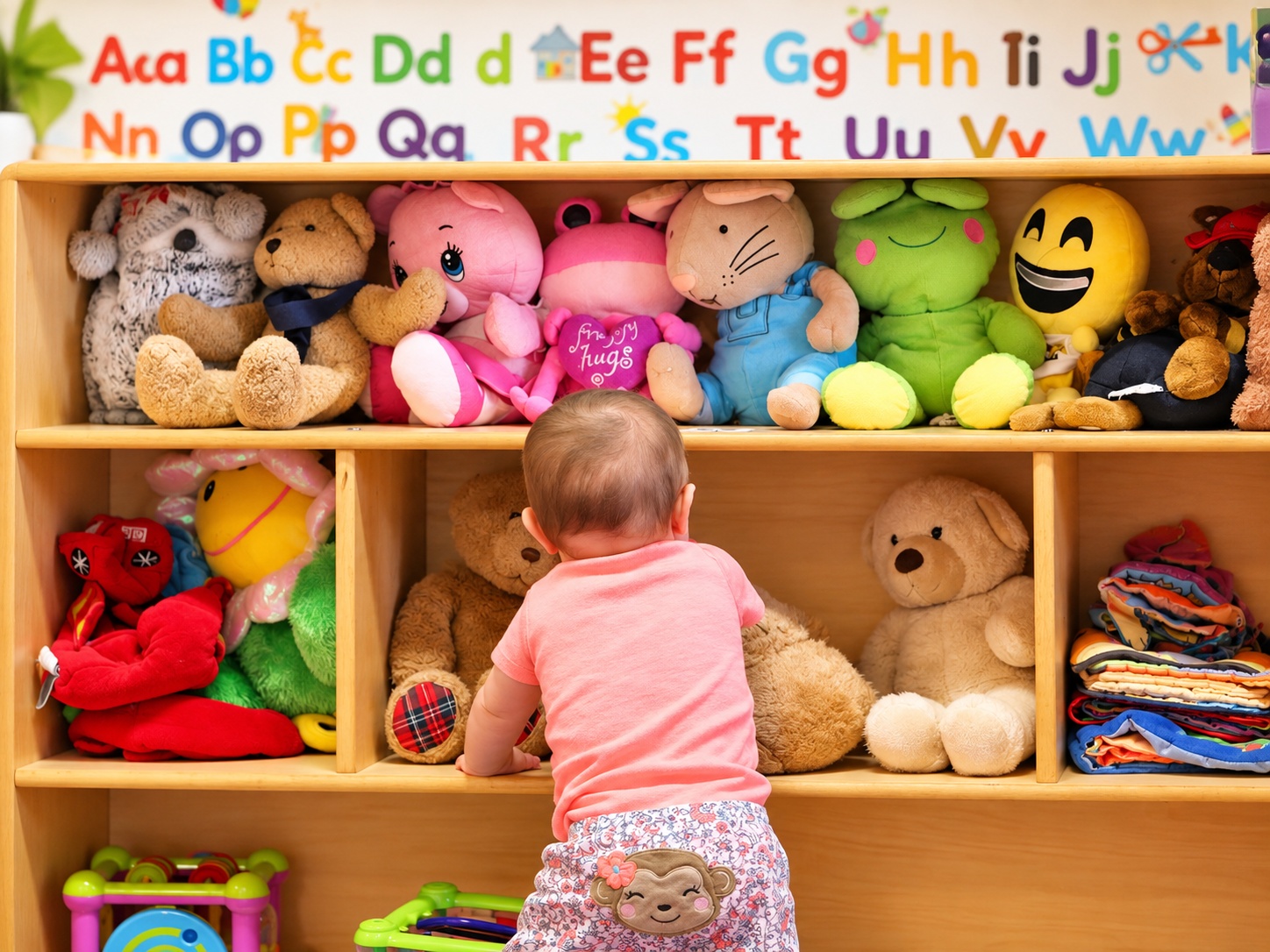 Teacher interacting with young children in a warm nursery setting